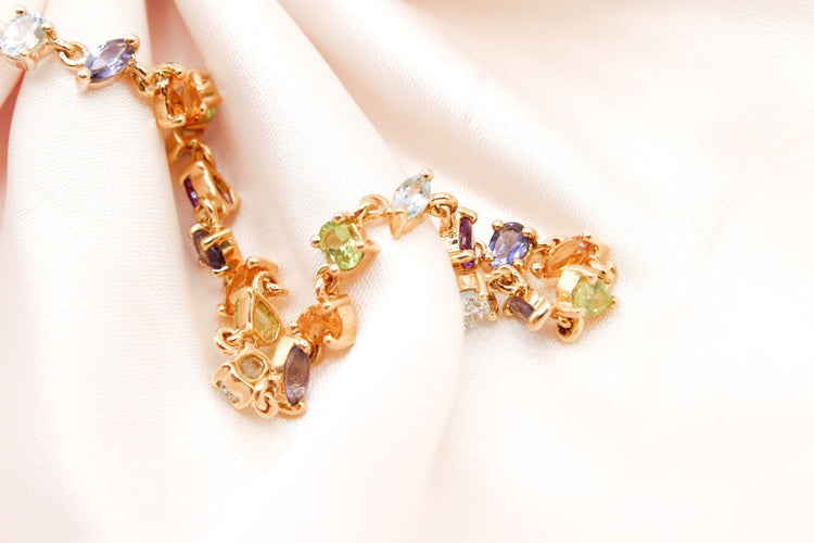 Bracelet Bracelet rivière multicolore or jaune 58 Facettes 250496