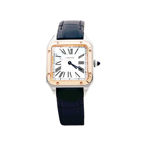 Montre Montre Cartier, "Santos-Dumont", or, acier, cuir. 58 Facettes 35182