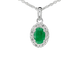 White gold entourage pendant with diamonds and emerald 58 Facettes 2018