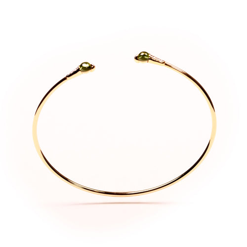 Bracelet POMELLATO-Bracelet jonc ouvert péridots diamants en or jaune 58 Facettes