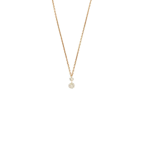 Collier COLLIER  OR ROSE 2 DIAMANTS O,22ct 58 Facettes M8927