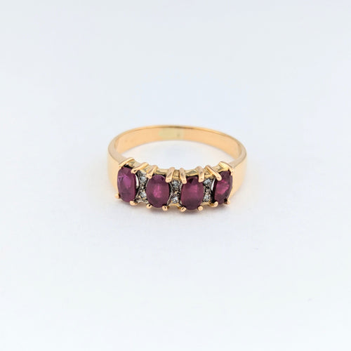 Bague 58 Bague en or jaune rubis et diamants 58 Facettes 31234