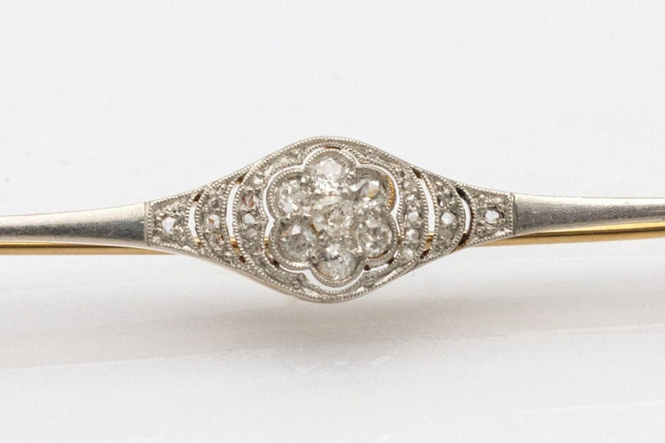 Broche Broche Art Déco en or jaune et platine, diamants, première moitié du XXe siècle 58 Facettes 10916