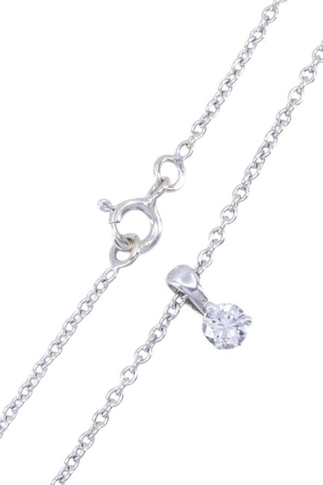 Collier collier or blanc diamant solitaire 58 Facettes 092941