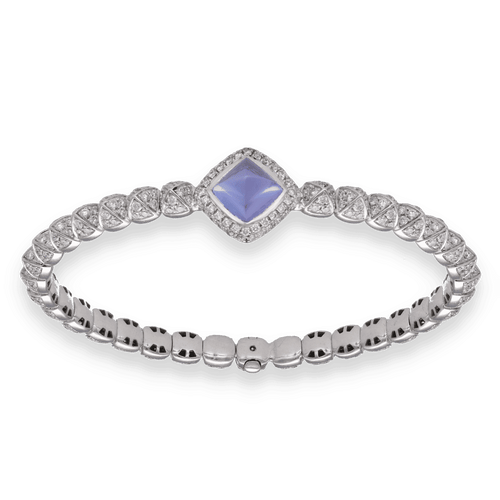 Bracelet Bracelet Fred Pain de Sucre en or gris 18K avec tanzanite 4,50 ct et diamants - Edition 75 ans - Full Set 58 Facettes FB08115