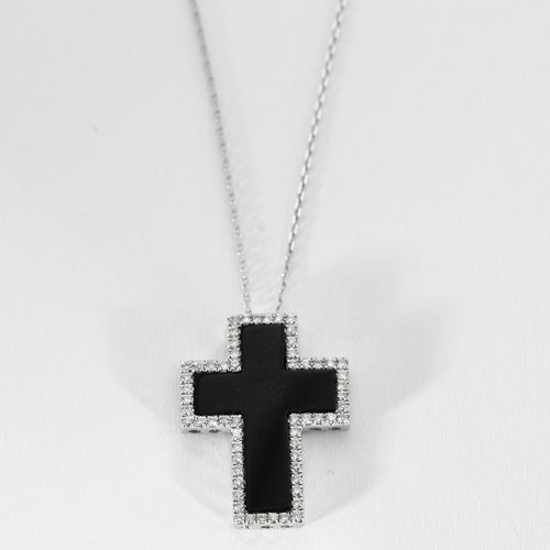 Collier Collier Croix or blanc 58 Facettes LP1060/16