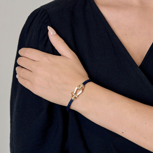 Bracelet FRED - Force 10 - Grand Modèle - Bracelet or jaune et diamants, cable marine 58 Facettes B250443