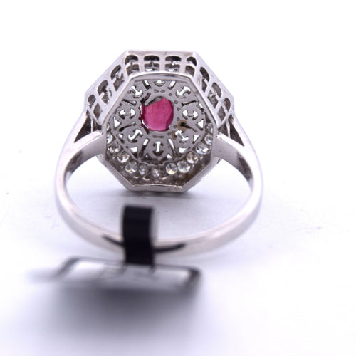 Anello rubino diamanti Art Déco 58 Facettes