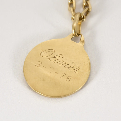 Collier Chaîne en or jaune et médaille augis 58 Facettes LAN1420
