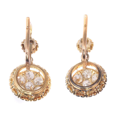 Boucles d'oreilles Boucles d'oreilles pendantes courtes en diamant Art Déco 58 Facettes 20212-0255
