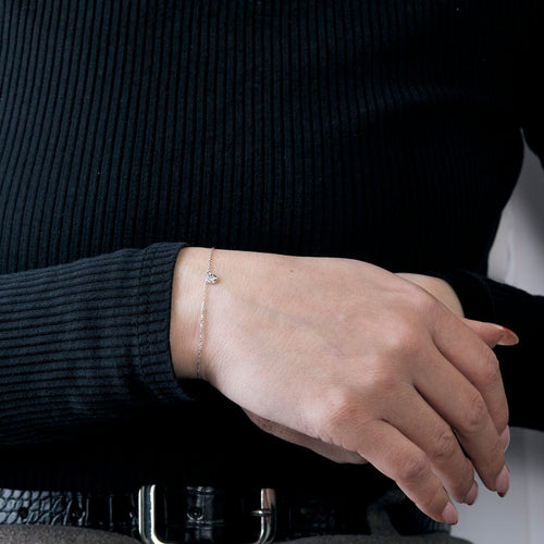 HVIT GULL DIAMANT ARMBÅND 0,05ct