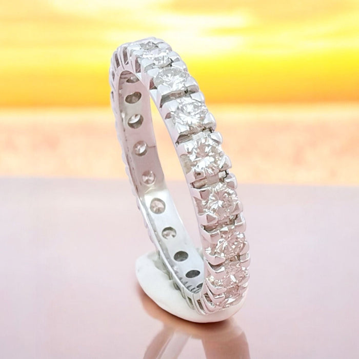 Bague 58.5 Bague or blanc et diamants 58 Facettes AA 1674