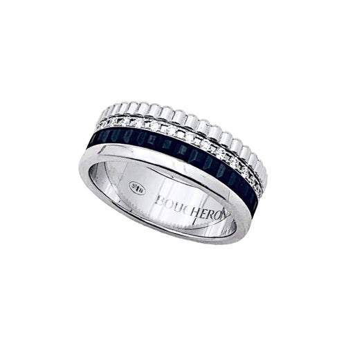 Bague 50 Bague Boucheron,"Quatre Black Edition Small", en or blanc, PVD, diamants. 58 Facettes 35290
