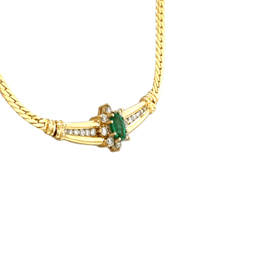 Collier Collier en or jaune Emeraude et Diamants 58 Facettes 3018/20