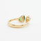 Bague 54 Bague Toi et Moi or jaune, diamant et grenat tsavorite 58 Facettes