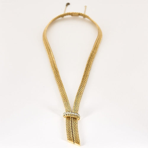 Collier Collier négligé en or jaune et or blanc, diamants 58 Facettes SQU3784