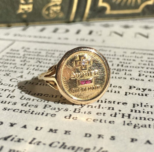 Bague 50 AUGIS - Bague d’amour en or jaune 58 Facettes