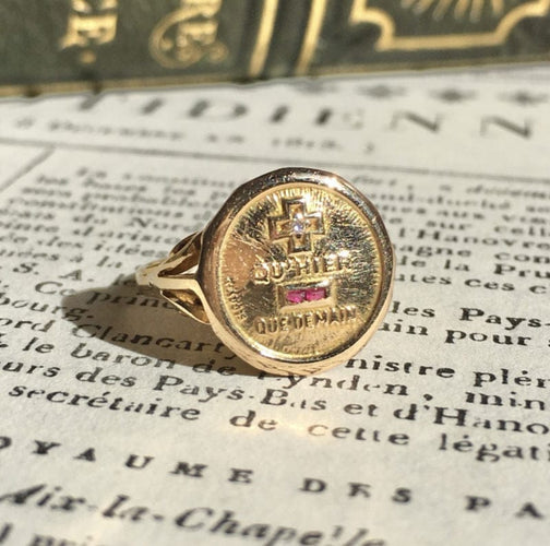 Bague 50 AUGIS - Bague d’amour en or jaune 58 Facettes