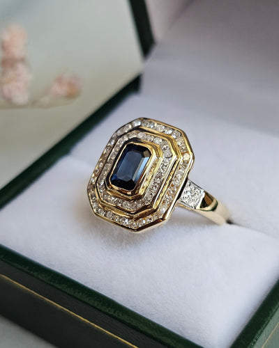 Bague 54 Bague Saphir et Diamants 58 Facettes 394