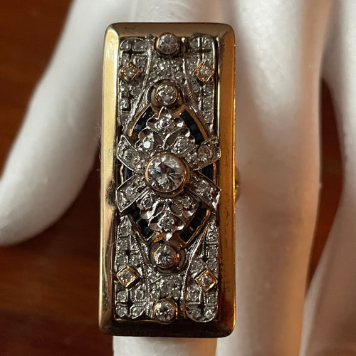 Bague 54 Rare bague Art Déco diamants 58 Facettes