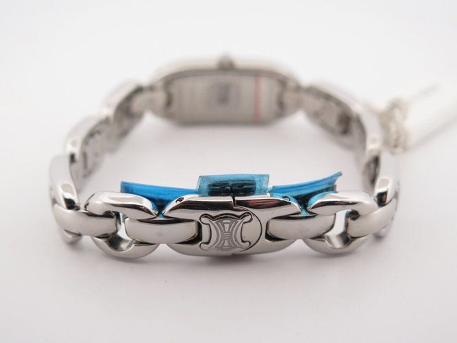 Montre montre CELINE macadam triomphe 35 mm quartz classique acier palladie 58 Facettes 267061