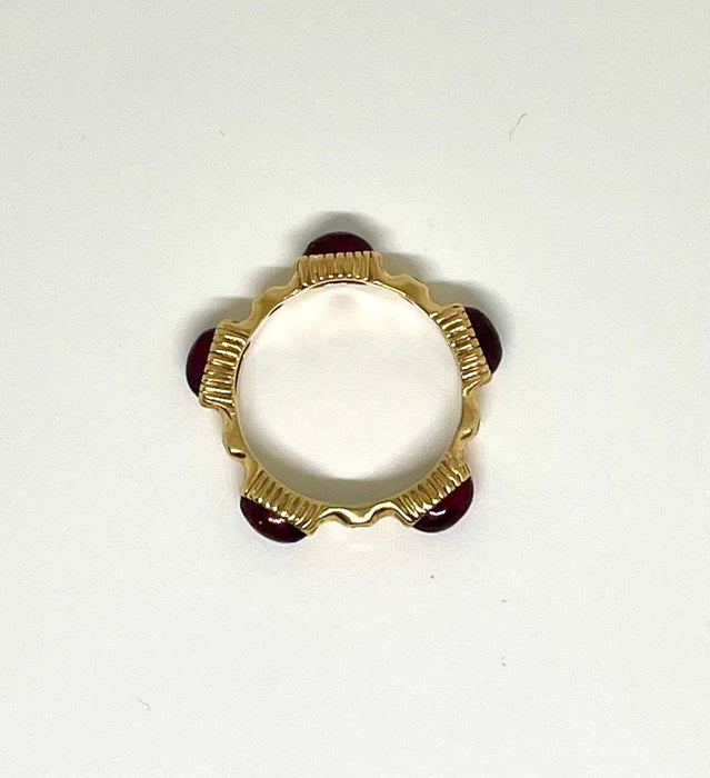 Bague Cartier - Bague Vintage or jaune, rubis, diamants 58 Facettes