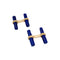Boutons de manchette Boutons de manchette BOUCHERON, or jaune et bâtonnets de lapis lazuli. 58 Facettes 34873