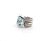 Bague 56 Bague en or blanc 18 kt avec grande aigue-marine et diamants 58 Facettes