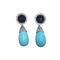 Boucles d'oreilles Boucles d'oreilles en or blanc 18 carats serties de saphirs, de turquoises et de diamants 58 Facettes PE173PE174