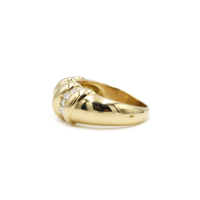 Yellow gold and diamond ring