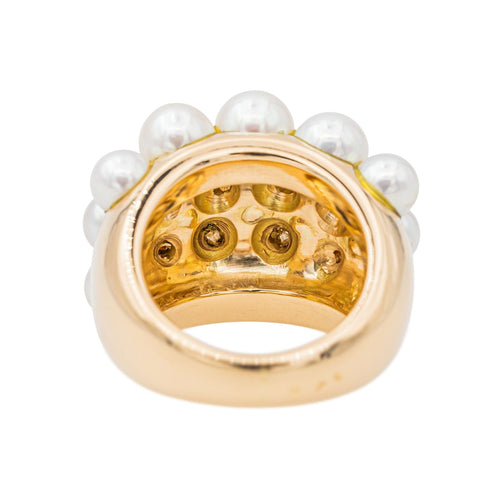 Bague 50 Bague Cocktail Or jaune Perle, Diamant 58 Facettes 3230366CN