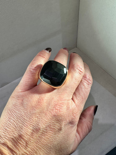 Bague 54 POMELLATO - BAGUE "VICTORIA" JAIS NOIR OR JAUNE 58 Facettes RÉF 1-0002311/4