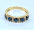 Bague 51 Demi alliance en or jaune, 5 saphirs et 8 diamants 58 Facettes AB433