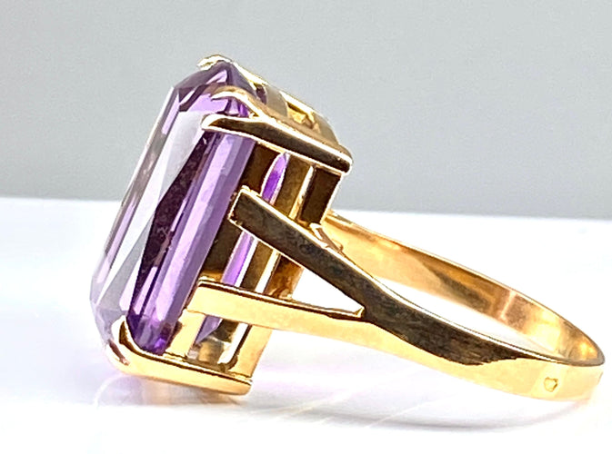 Bague Bague or jaune améthyste 13,36 carats 58 Facettes AB398
