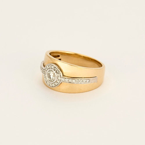 Bague 53 Bague bandeau en or jaune et diamants 58 Facettes HAV0939