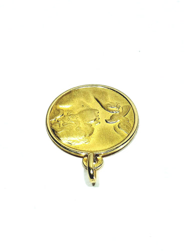 Pendentif Médaille or jaune Ange et Colombe 58 Facettes