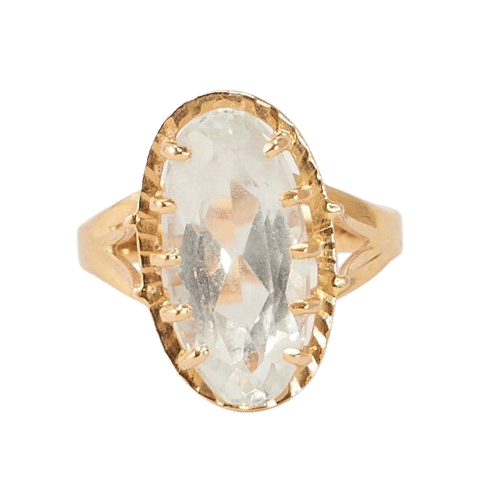 Bague 54 Bague or jaune aigue-marine 58 Facettes LOT 2908