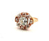 Bague 56 Bague victorienne en or jaune avec diamant central et diamants environnants 58 Facettes