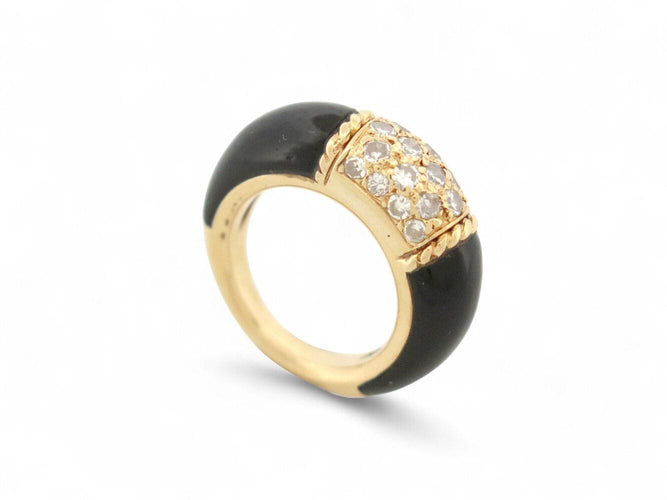 Bague 45 bague VAN CLEEF & ARPELS philippine t45 or jaune 18k onyx & diamants 0.5ct 58 Facettes 271397