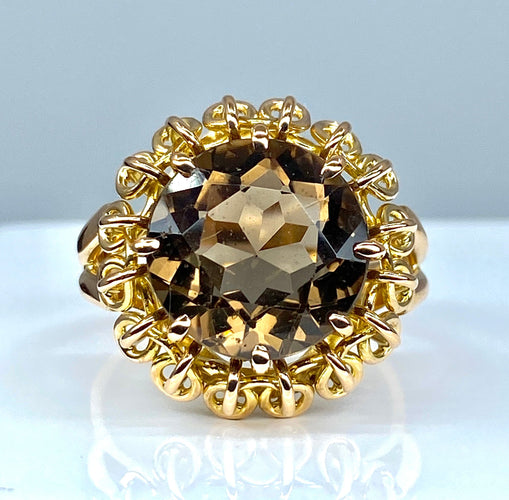 Bague 56 Bague en or jaune et topaze 58 Facettes AB318