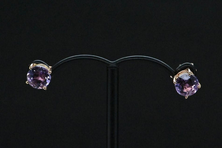 Boucles d'oreilles Boucles d'oreilles améthyste en or rose 58 Facettes