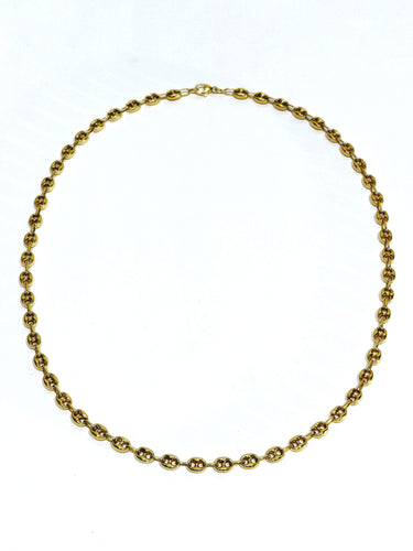Collier Chaîne maille grain de café en or jaune 18 carats 58 Facettes