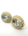 Boucles d'oreilles Boucles d'oreilles en or jaune avec aigue-marine et diamants 58 Facettes