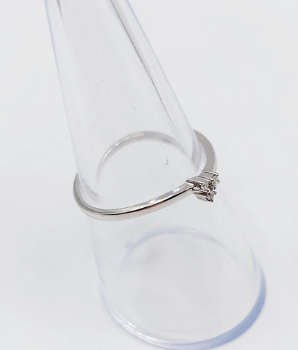 Bague 55 Bague vintage or blanc, trilogie diamants 58 Facettes B01003