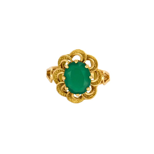 Bague 55.5 Bague or jaune émeraude 58 Facettes LP977/15