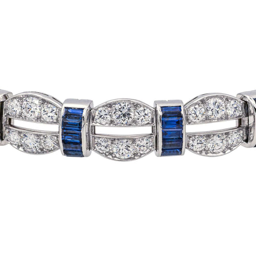 Bracelet Bracelet Or blanc, Platine Diamant, Saphir 58 Facettes 3880394RV