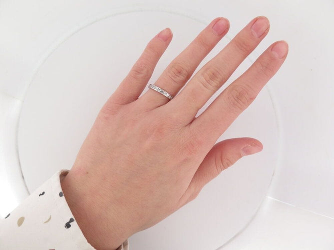 Bague 54 bague alliance americaine t 54 34 diamants 1.1ct or blanc 18k en 58 Facettes 266001