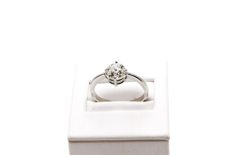 Bague 56 Solitaire or blanc et diamant 58 Facettes 240214
