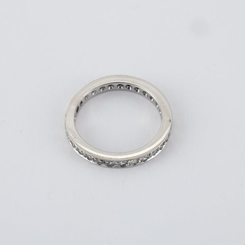 Bague 59 Alliance Diamants Or Blanc 58 Facettes