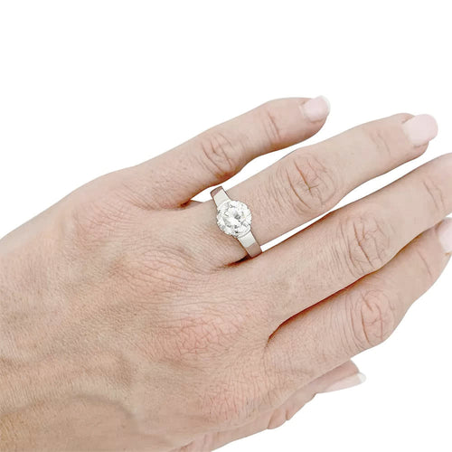 Bague 50 Solitaire en platine, diamant 1,82 carat 58 Facettes 31889